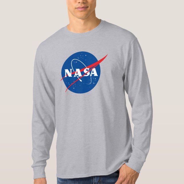 Iconic NASA Long Sleeve T-Shirt (Moon Grey) (Front)