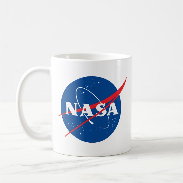 Iconic NASA Rocket White Ceramic Mug (Left)