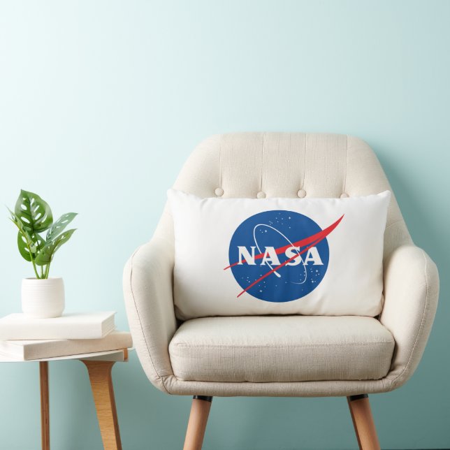 Iconic NASA Rocket White Grade A Cotton 13” x 21” Lumbar Pillow (Chair)