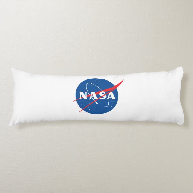 Iconic NASA Rocket White Grade A Cotton 20” x 54” Body Pillow (Front)