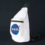 Iconic NASA Rocket White Sling Bag<br><div class="desc">IMPORTANT NOTICE: NASA Insignia and identifiers provided and used with permission of NASA.</div>