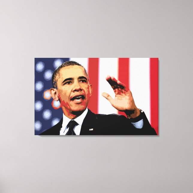 Iconic Obama Portrait Canvas Print (Front)