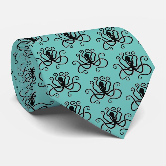 Iconic Octopus from Minoan Marine Style Pottery Tie (Rolled)
