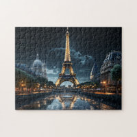 Iconic Paris Landmark Eiffel Tower and Seine River