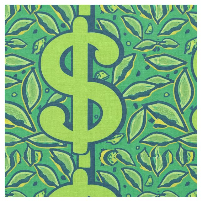 iconic pattern of dollar sign  fabric (Close Up)