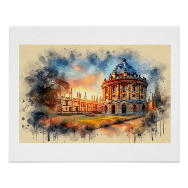 Iconic Radcliffe Oxford at Sunset,  Poster (Front)