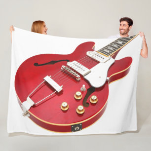 ICONIC RED ELECTRIC GUITAR FLEECE BLANKET
