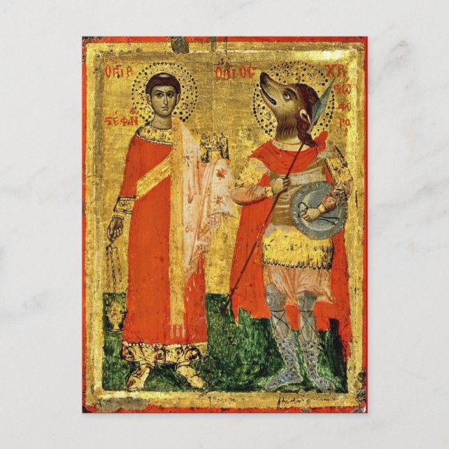 Iconic Saint Christopher with Soldier Postcard (Front)
