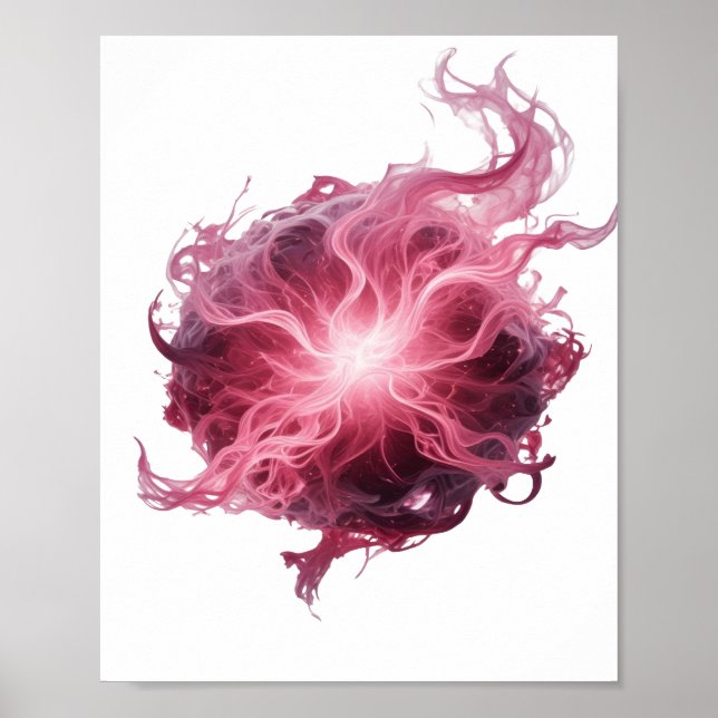 Iconic Silver ABSTRACT ART Graphic Design v2 Poster (Front)