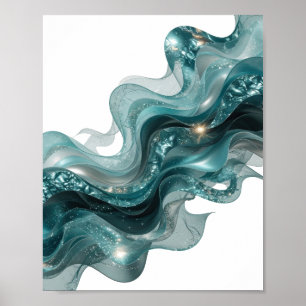 Iconic Silver ABSTRACT ART v2 Poster