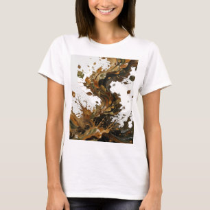 Iconic Silver AUTUMN LEAVES SPLASH Print T-Shirt