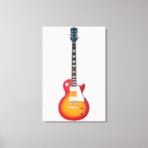 ICONIC SUNBURST ELECTRIC GUITAR 24x36 Canvas Print