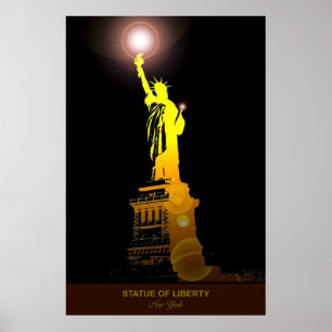 Iconic Symbol: Statue of Liberty Travel Poster