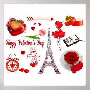 Iconic Valentine's Day Romantic Mona More Souvenir Poster