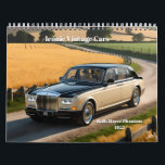 Iconic Vintage Cars Calendar<br><div class="desc">Celebrate the golden age of automotive history with this stunning 12-month calendar featuring iconic vintage cars captured in hyper-realistic rural settings. From the timeless elegance of the Rolls-Royce Phantom I and Mercedes-Benz 540K to the raw power of the Ford Mustang Fastback and Dodge Charger, each month showcases a legendary automobile...</div>