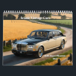 Iconic Vintage Cars Calendar<br><div class="desc">Celebrate the golden age of automotive history with this stunning 12-month calendar featuring iconic vintage cars captured in hyper-realistic rural settings. From the timeless elegance of the Rolls-Royce Phantom I and Mercedes-Benz 540K to the raw power of the Ford Mustang Fastback and Dodge Charger, each month showcases a legendary automobile...</div>