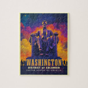 Iconic Washington D.C. with Lincoln Memorial Jigsaw Puzzle