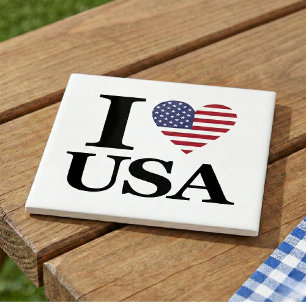Iconique "I ❤️ USA" Carreaux en céramique