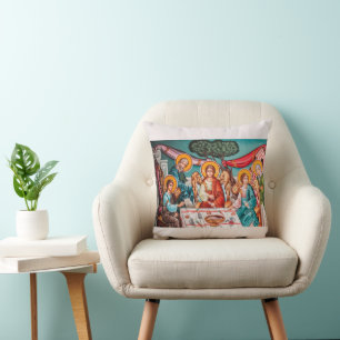 Iconography l Christian l Last Supper l  Throw Pillow