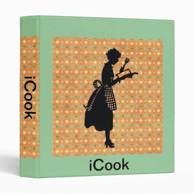 iCook Retro Cook Silhouette Recipe Binder (Front/Spine)