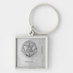 Icosahedron, from 'De Divina Proportione' Keychain