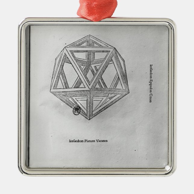 Icosahedron, from 'De Divina Proportione' Metal Ornament (Front)
