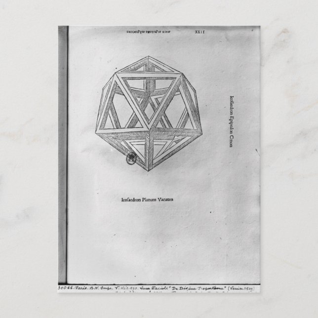 Icosahedron, from 'De Divina Proportione' Postcard (Front)