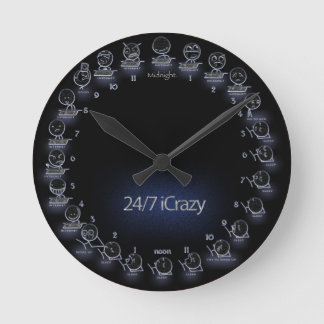 "iCrazy" Internet Geek 24 Hour Schedule Wall Clock