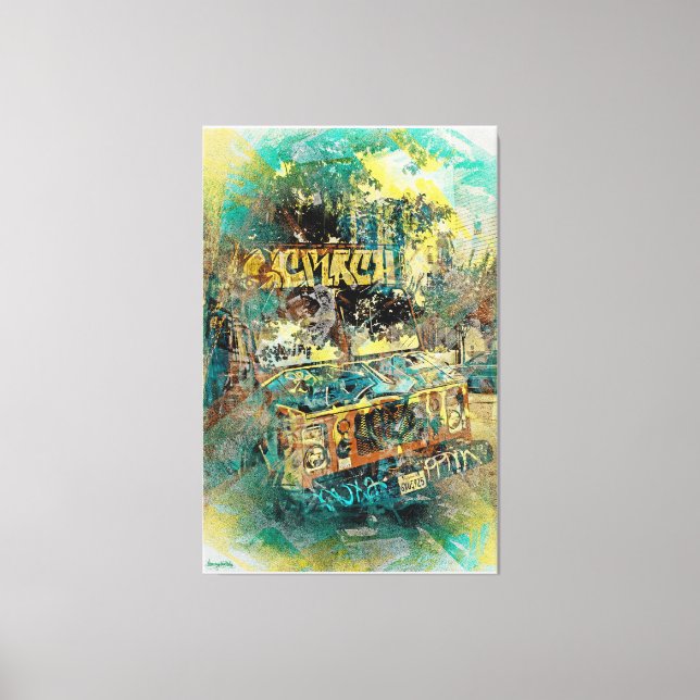 Icream graffiti truck Missiondistrict SanFrancisco Canvas Print (Front)