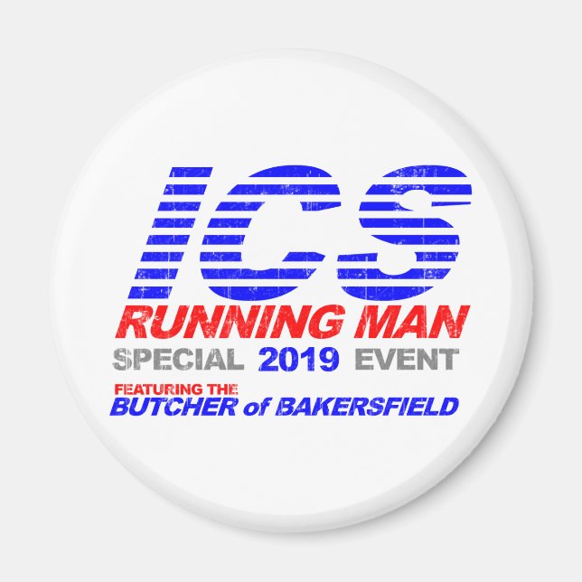 ICS Running Man Faded Magnet (Front)