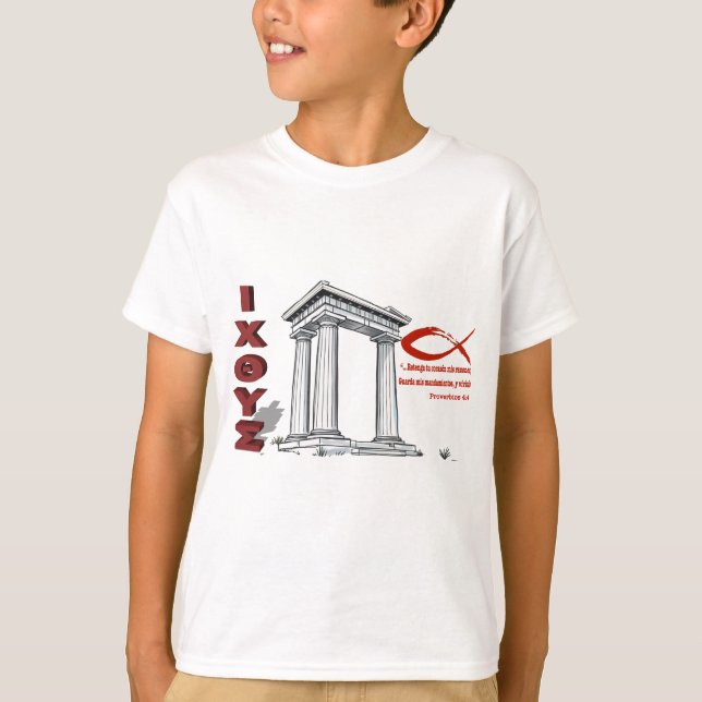Icthys with Bible quote T-Shirt (Front)