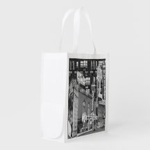 iCu2_BlckWhite Reusable Grocery Bag