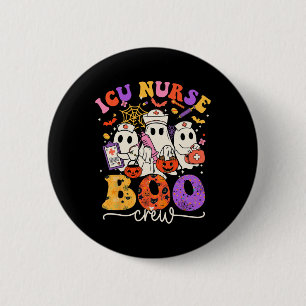 Icu Boo Crew Costume Funny Nurse Ghost Halloween  2 Inch Round Button