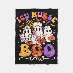 Icu Boo Crew Costume Funny Nurse Ghost Halloween Fleece Blanket