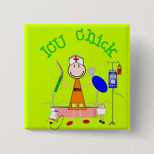 ICU Chick (Nurse) 2 Inch Square Button