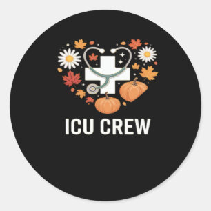 icu crew Classic T-Shirt Classic Round Sticker