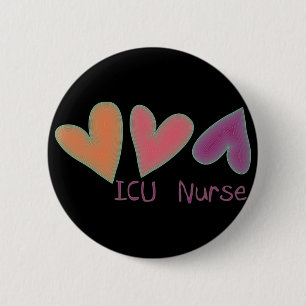 ICU Nurse 3 Hearts 2 Inch Round Button