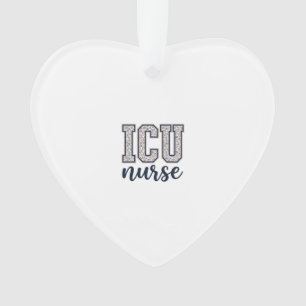 ICU Nurse Floral Varsity Shirt Design_1 Ornament
