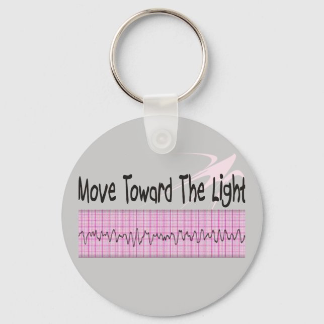 ICU Nurse Gift--Hilarious V-Fib EKG Strip Design Keychain (Front)