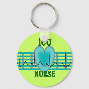 ICU Nurse Gifts,  QRS & Heart Design Keychain