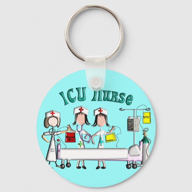 ICU Nurse Gifts Unique 3D Artist Graphics Keychain (Front)