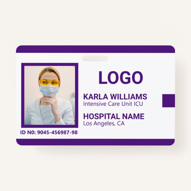 ICU Nurse ID Photo template 2 Badge (Front)