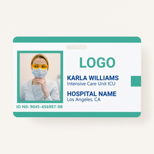 ICU Nurse ID Photo template Badge (Front)