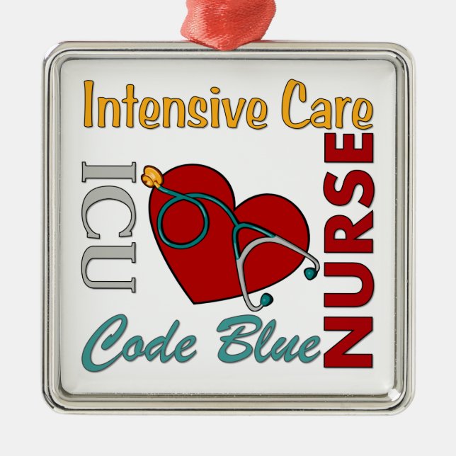 ICU - Nurse Metal Ornament (Front)