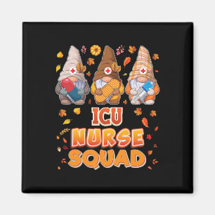 Icu Nurse Squad Gnomes Thanksgiving Grateful Fall Magnet