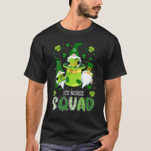 Icu Nurse Squad Nursing St Patrick Day Gnomes Iris T-Shirt