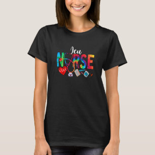 ICU Nurse Tie Dye Love Heart Stethoscope RN Nurse  T-Shirt