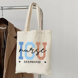 ICU Nurse Tote Bag, Custom Nurse Gift for Women Bag