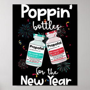 Icu Nurses New Year Eve 2025 Pn Bottles Cu Er Nurs Poster