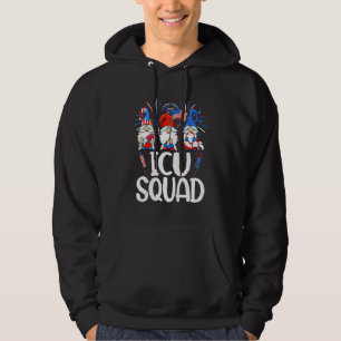 ICU Squad Gnomes Nurse 4th Of July Stethoscope Pat Hoodie